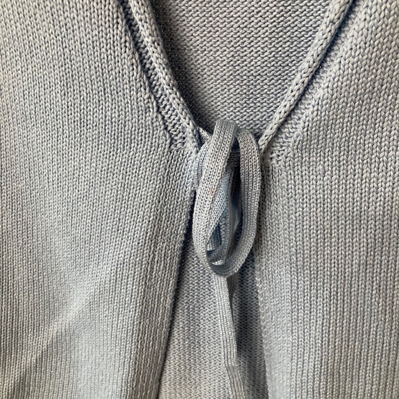 Lot Of 2 XL J Peterman Cotton Short Sleeve Sweaters Tie Front Blue Peach - Picture 4 of 12